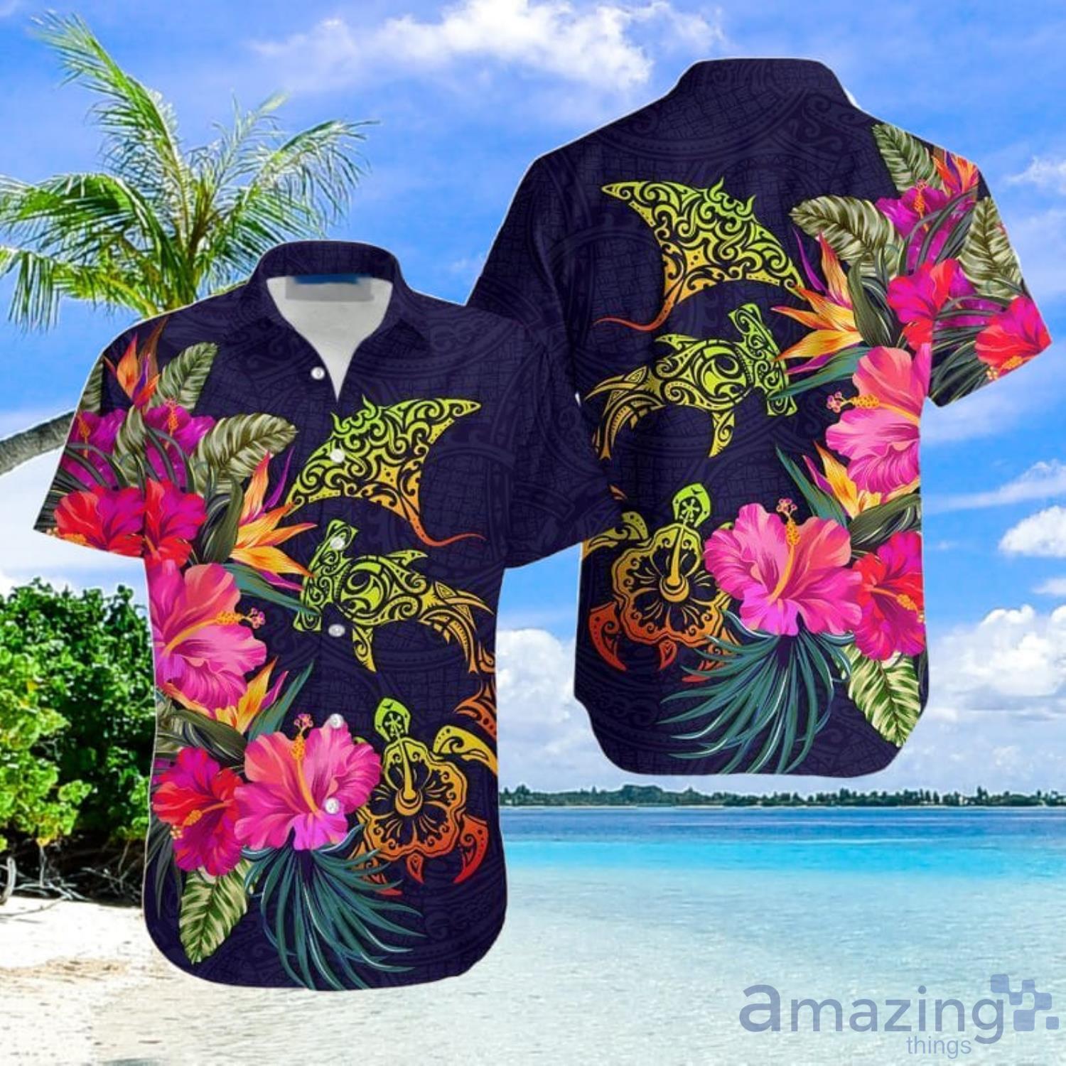 Turtles Tropical Flower Aloha Hawaiian Shirt Summer Gift For Men And Women Product Photo 1