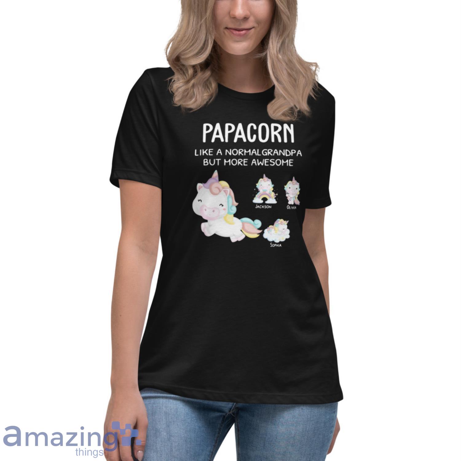 Unicorn Papacorn Like A Normal Grandpa But More Awesome Shirt image Unicorn Papacorn Like A Normal Grandpa But More Awesome Shirt - Womens Relaxed Short Sleeve Jersey Tee