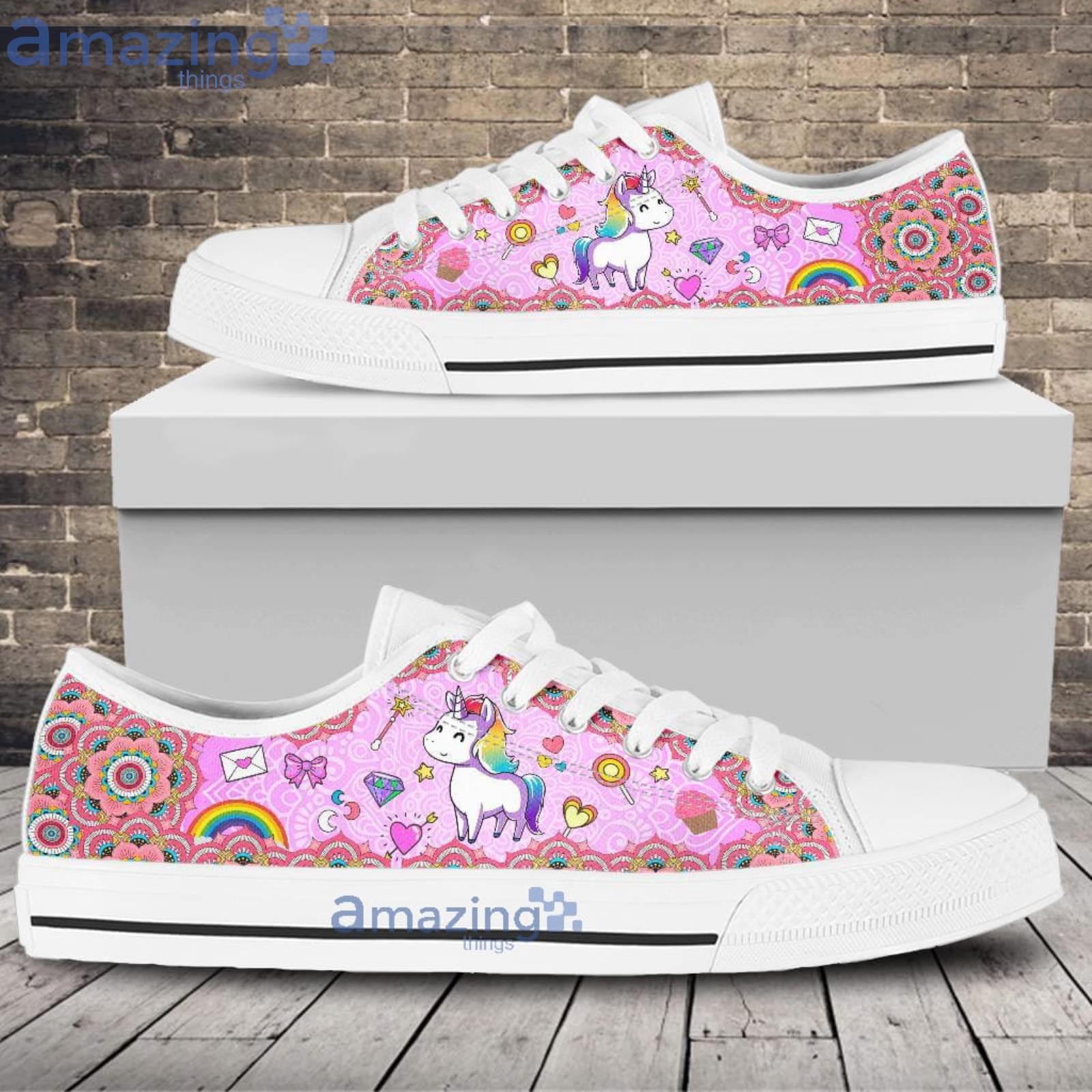Unicorn Pink Low Top Shoes Gift Gift For Unicorn Lovers Product Photo 1