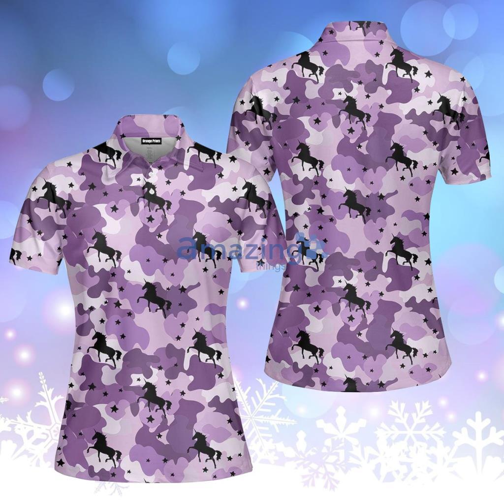 Unicorns On Purple Polo Shirt  For Women - Unicorns On Purple Polo Shirt  For Women  PO5411