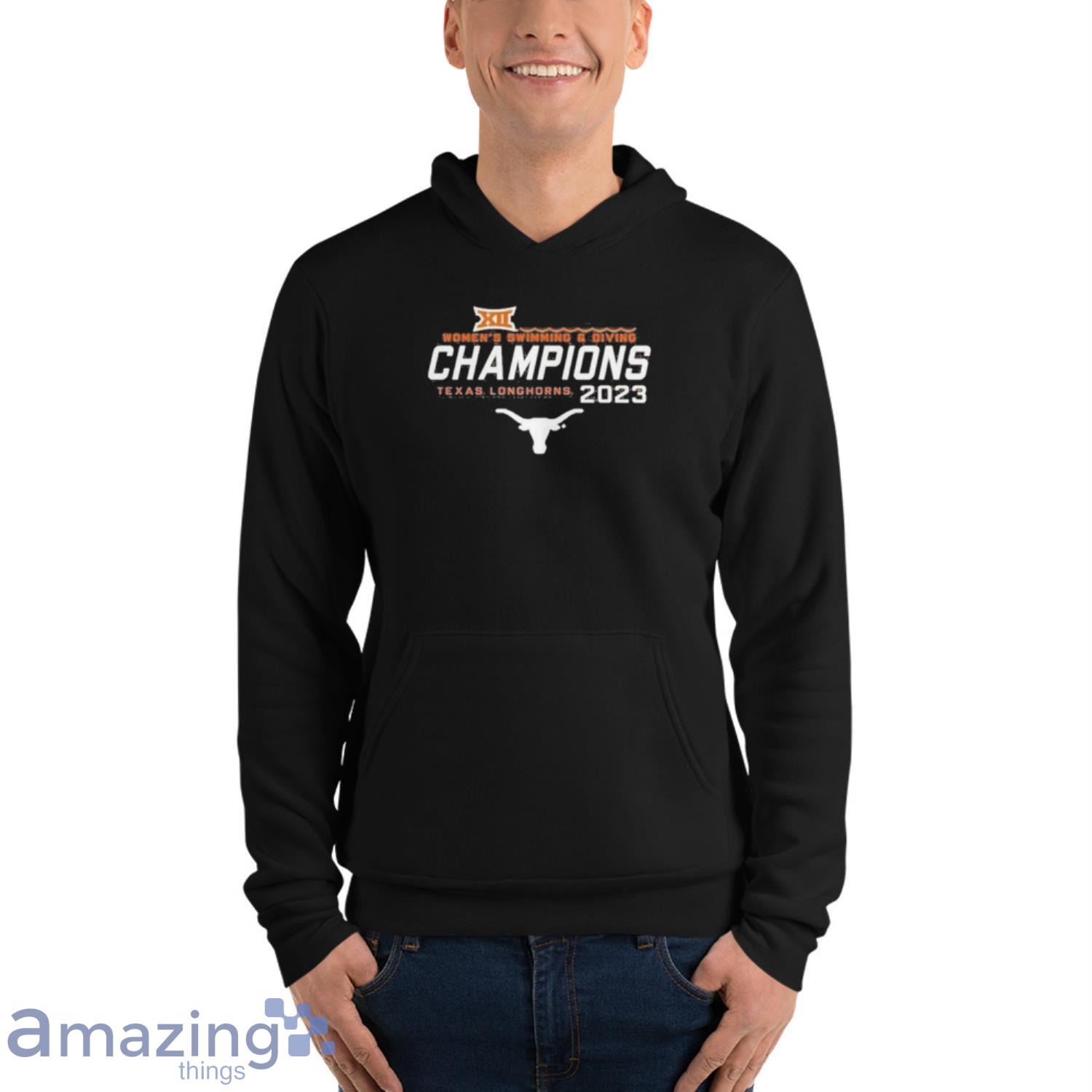 University Of Texas Longhorns 2023 Big 12 Women’s Swimming & Diving Champions shirt image University Of Texas Longhorns 2023 Big 12 Women’s Swimming & Diving Champions shirt - Unisex Fleece Pullover Hoodie