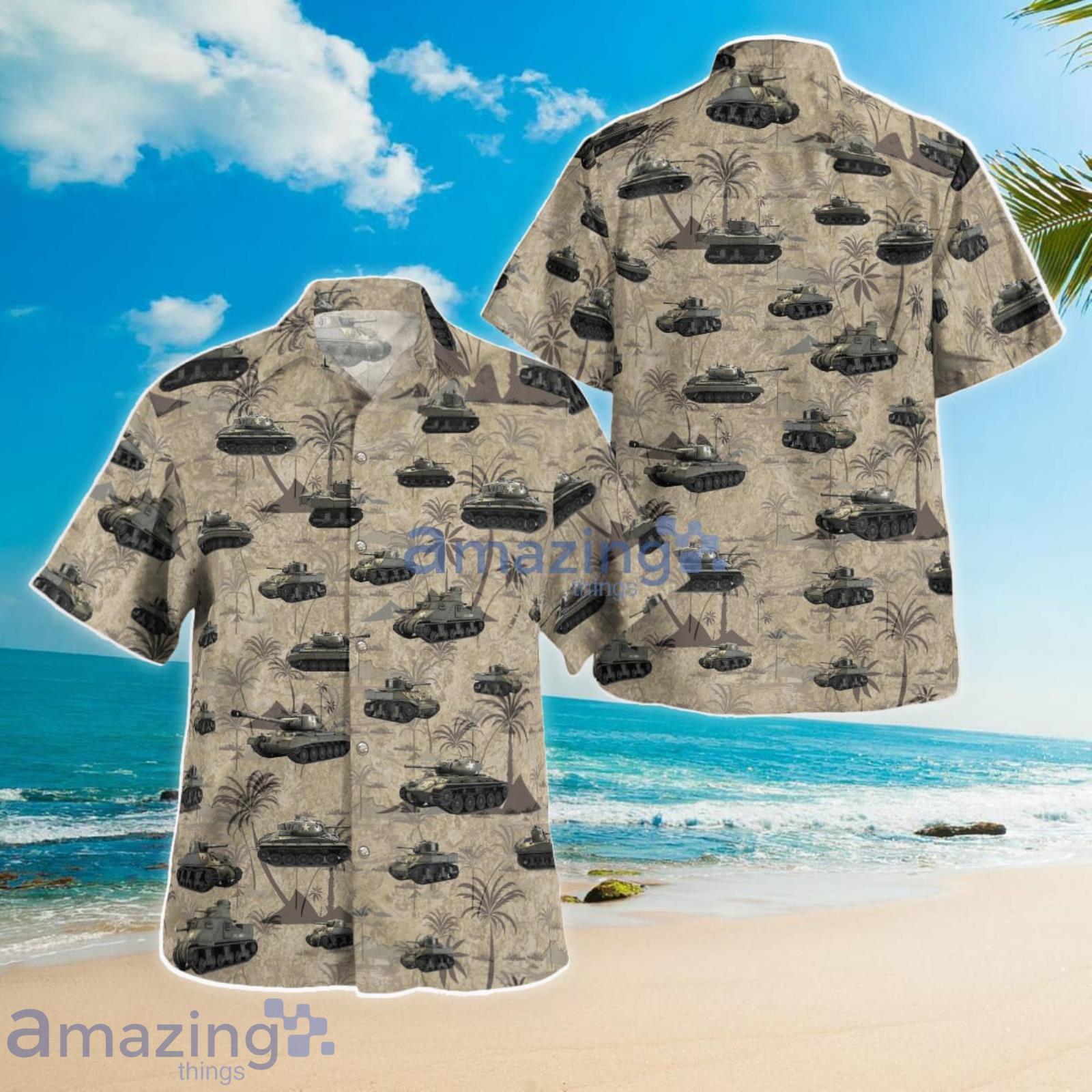US Army Tanks WWII Summer Gift Hawaiian Shirt Product Photo 1