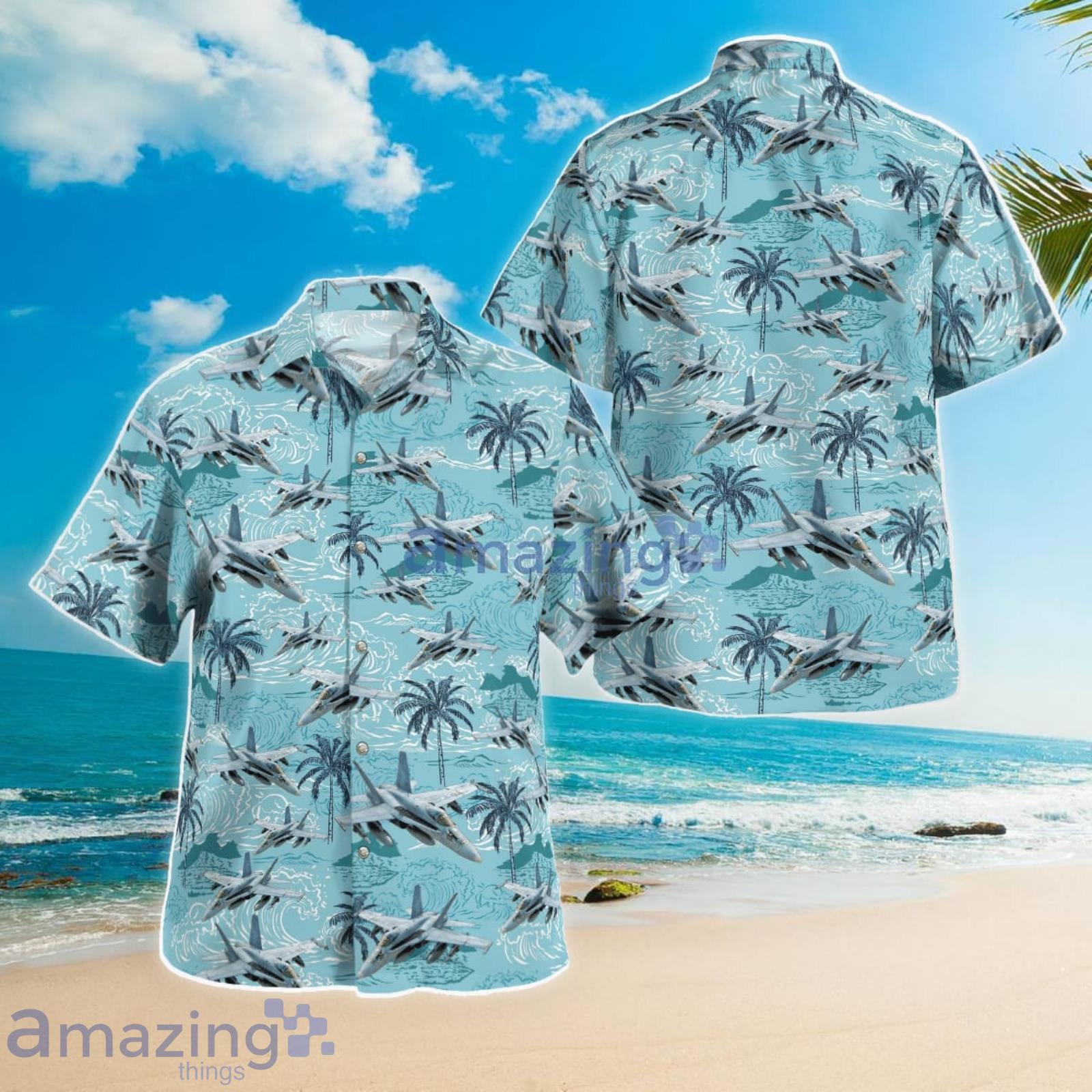 US Navy McDonnell Douglas FA-18 Hornet Summer Gift Hawaiian Shirt Product Photo 1