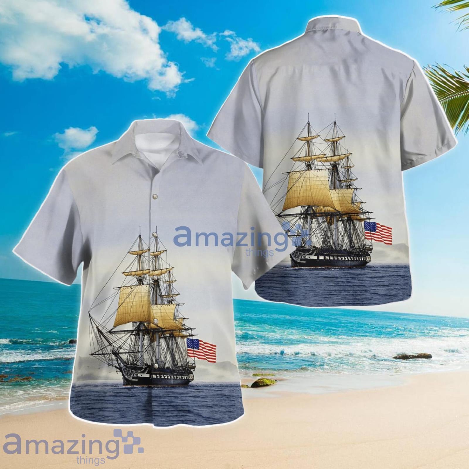US Navy USS Constitution Summer Gift Hawaiian Shirt Product Photo 1