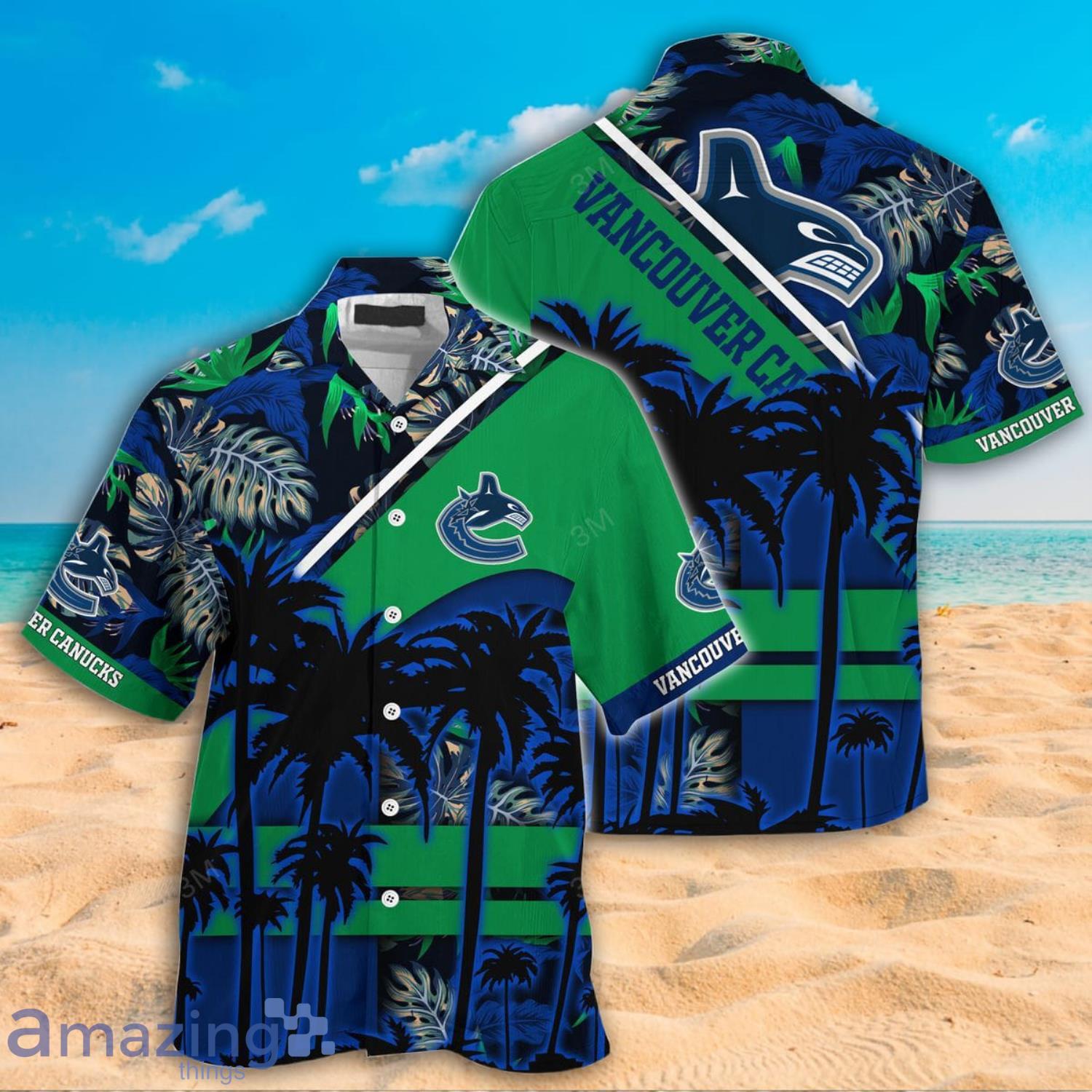 Vancouver Canucks NHL Coconut Tree And Tropical Pattern Hawaiian Shirt And Shorts Product Photo 1
