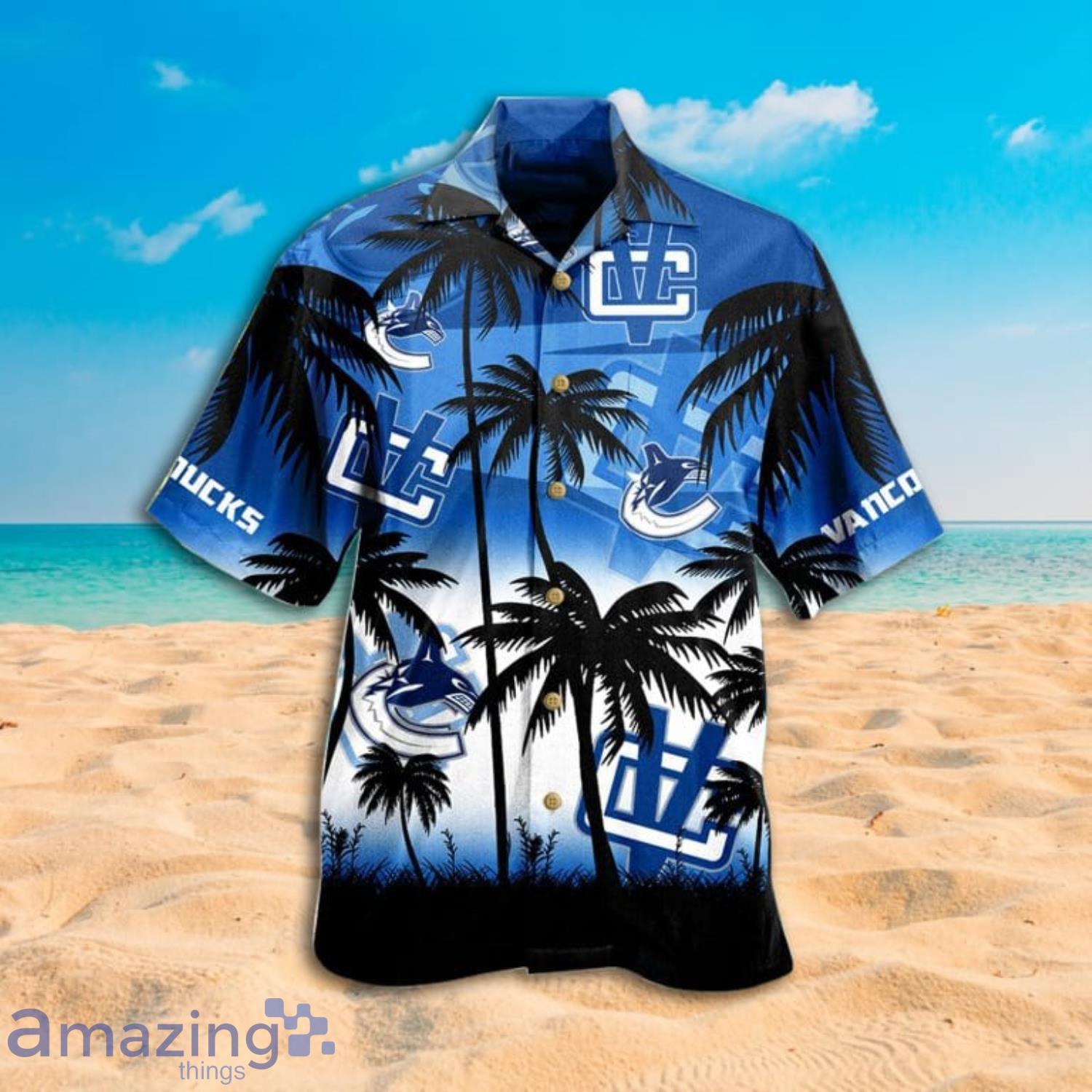Vancouver Canucks Palm Tree Hawaiian Shhirt Gift For Fans Product Photo 1