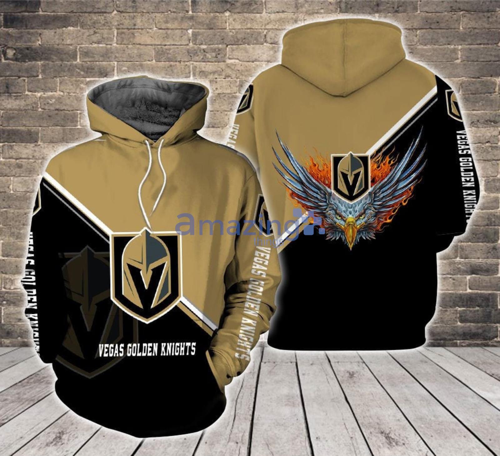 Vegas Golden Knights Logo Fire Eagle All Over Print 3D Hoodie Product Photo 1