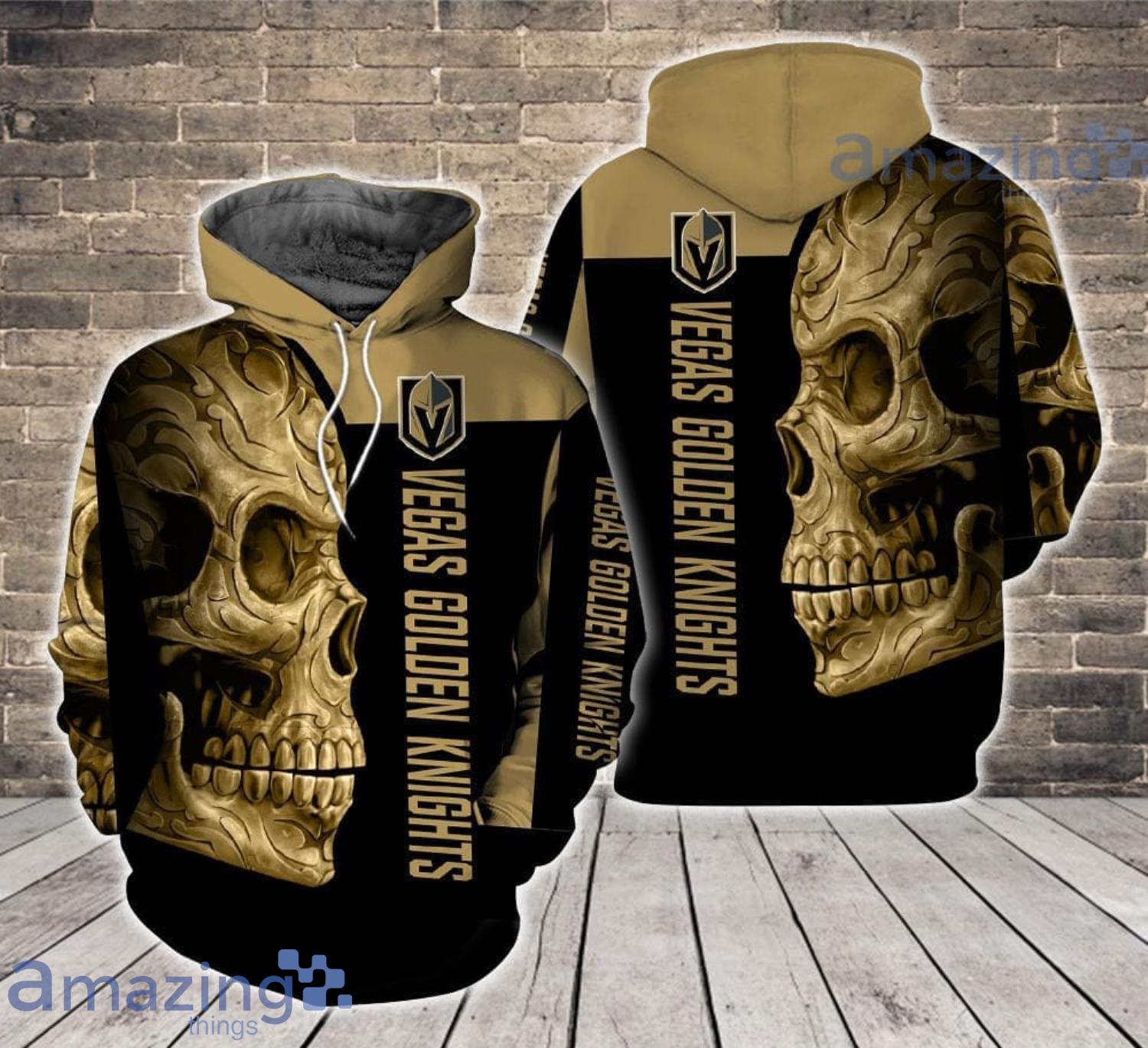 Vegas Golden Knights Skull Halloween Gift 3D Hoodie For Fans Product Photo 1