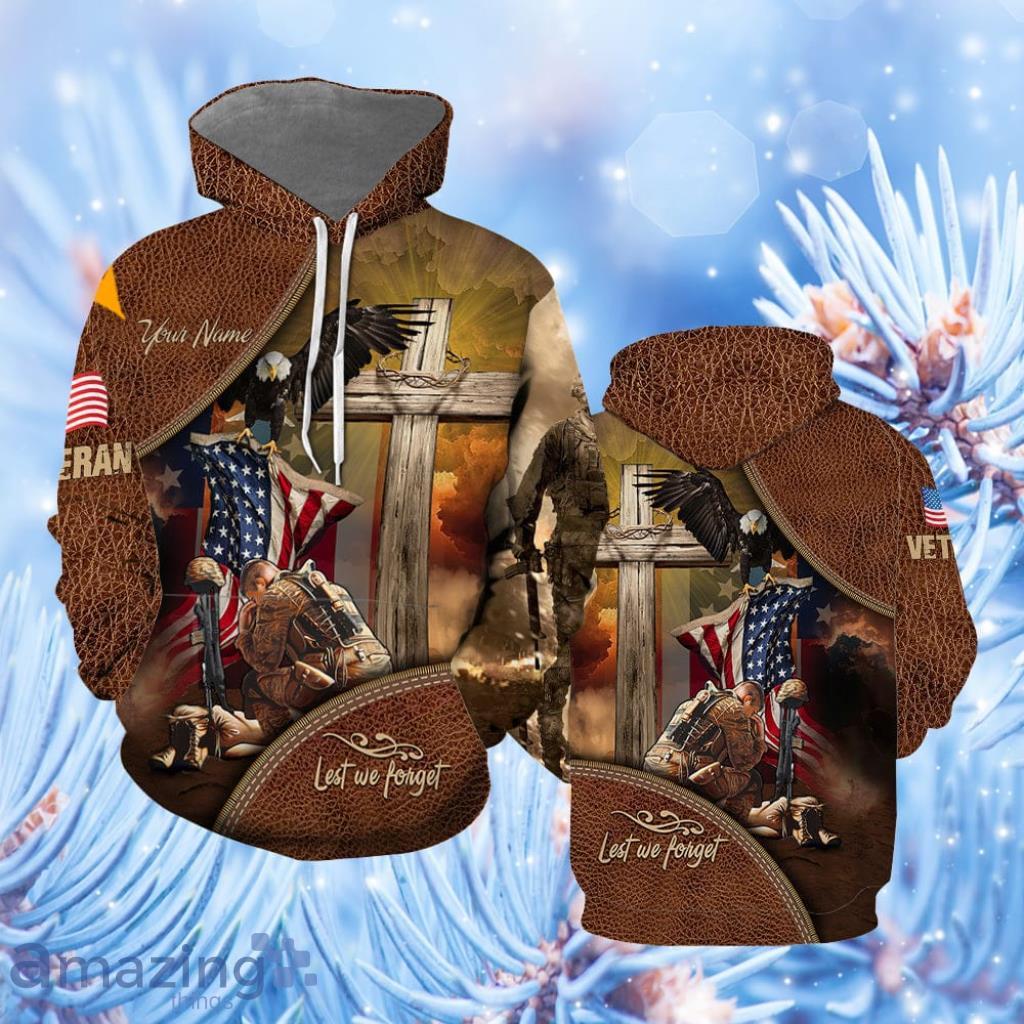 Veteran Lets We Forget Custom Name Hoodie 3D All Over Print - Veteran Lets We Forget Custom Name All Over Print  For Men & Women  NC1013