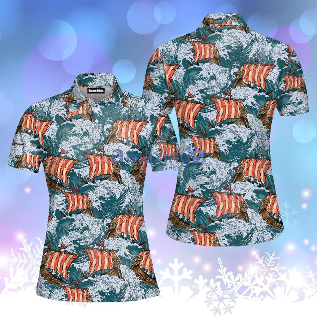 Viking Drakkar Ships Vintage Style Polo Shirt  For Women - Viking Drakkar Ships Vintage Style Polo Shirt  For Women  PO5139