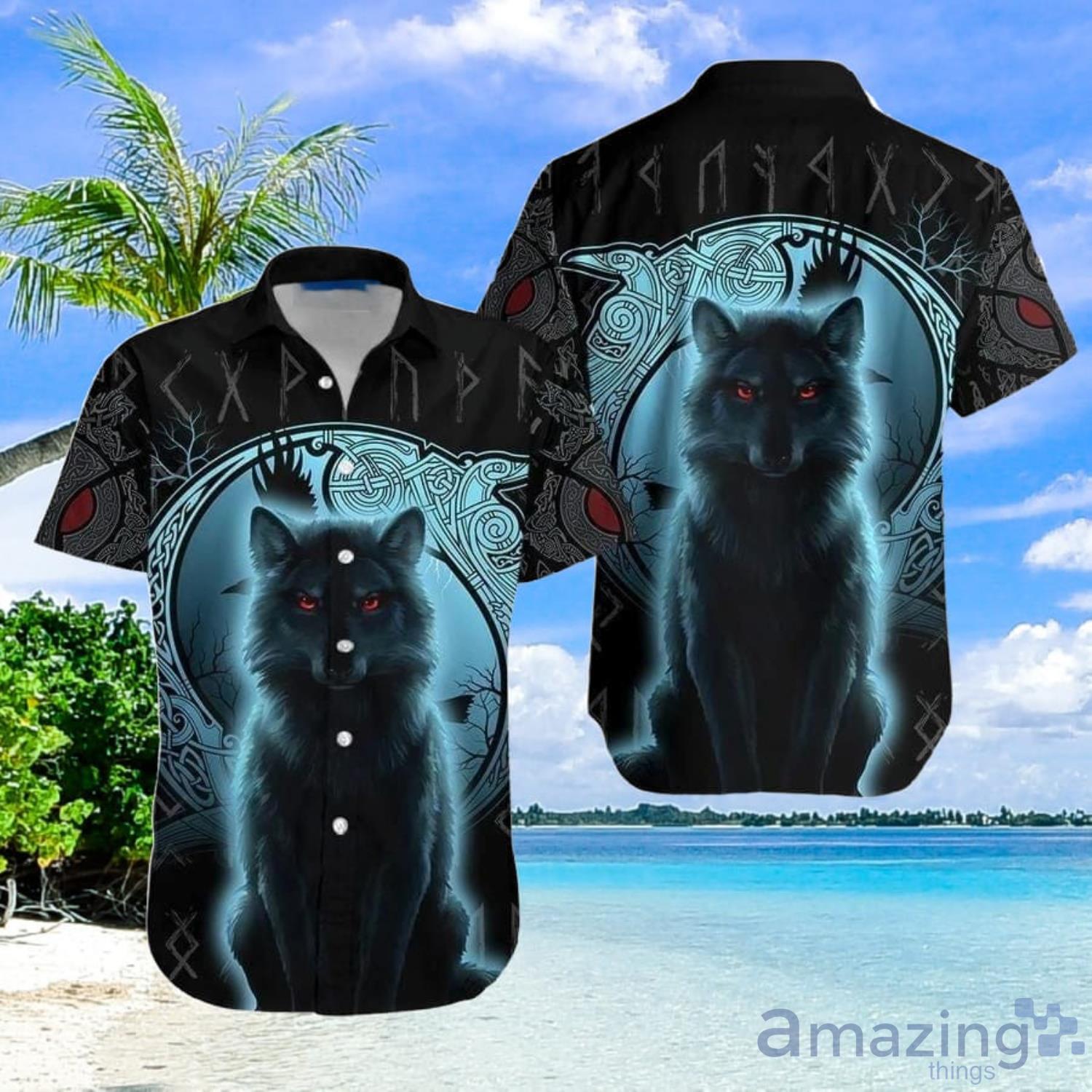 Viking Wolf Aloha Hawaiian Shirt Summer Gift For Men And Women Product Photo 1