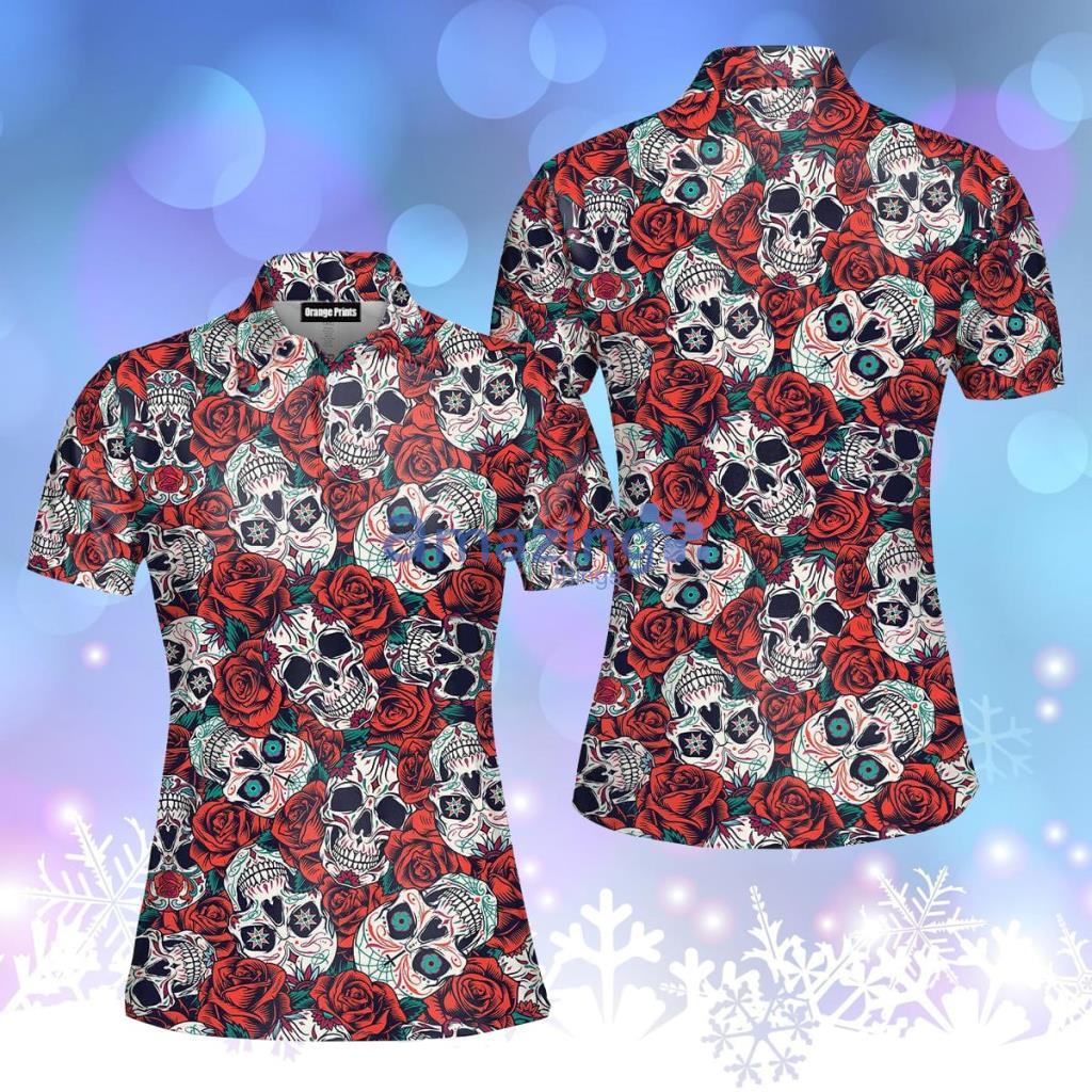 Vintage Day Of The Dead Polo Shirt  For Women - Vintage Day Of The Dead Polo Shirt  For Women  PO5118