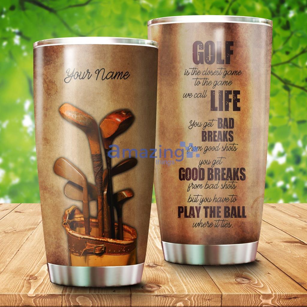 Vintage Golf Clubs Custom Name Golf Stainless Steel Tumbler - VintageGolfClubsCustomNameGolfStainlessSteelTumbler