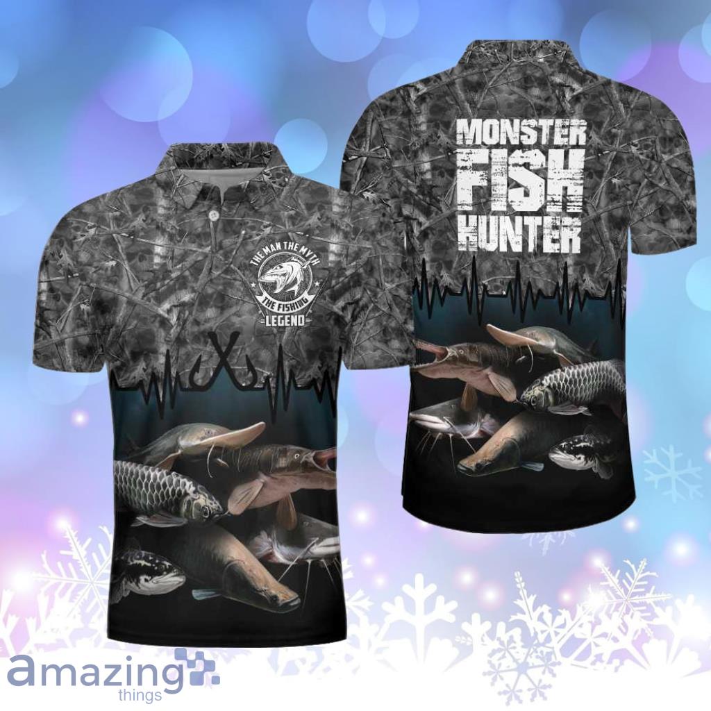 Vintage Silhouette Golfers Fish Golf Polo Shirt - Vintage Silhouette Golfers Fish Golf Polo Shirt