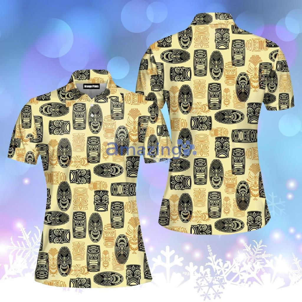 Vintage Tiki Mask Polo Shirt  For Women - Vintage Tiki Mask Polo Shirt  For Women  PO5581