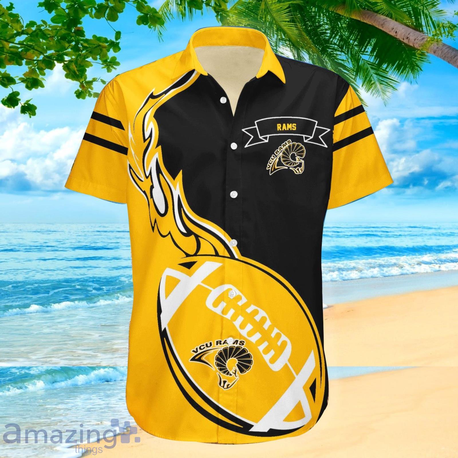 Virginia Commonwealth Rams Ncaa Flame Ball Hawaiian Shirt For Fans image Virginia Commonwealth Rams Ncaa Flame Ball Hawaiian Shirt For Fans Product Photo 2