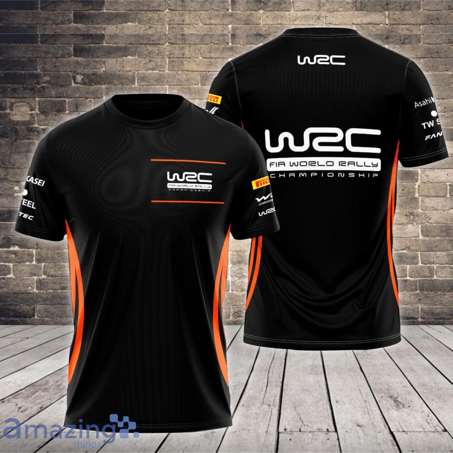 W2C FIA World Rally Championship Pirelli Fantec TW Steel Black All Over Print 3D T-Shirt Product Photo 1
