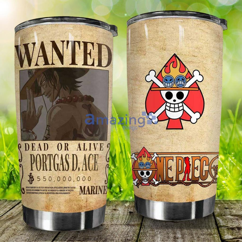 Wanted Dead Or Alive Portgas D Ace Stainless Steel Tumbler - Wanted Dead Or Alive Portgas D Ace Stainless Steel Tumbler