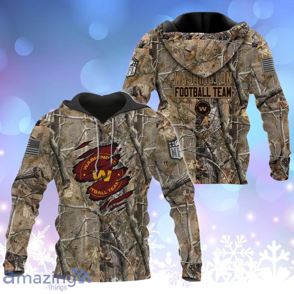Washington Commanders NFL Team Realtree Camo Hunting Hoodie 3D All Over Print - Washington Commanders NFL Team Realtree Camo Hunting Hoodie 3D All Over Print
