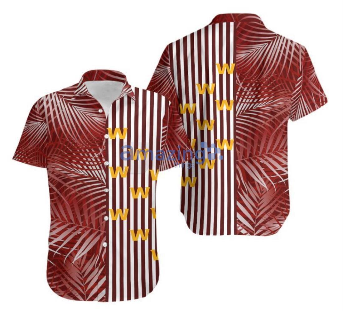 Washington Football Team Palm Leaves And Stripes NFL Hawaii Shirt Product Photo 1
