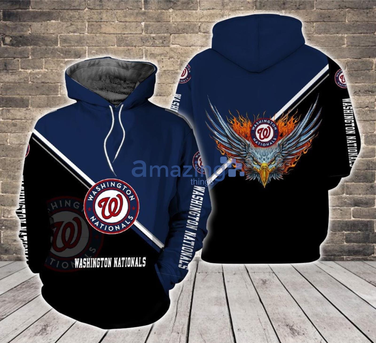 Washington Nationals Logo Fire Eagle All Over Print 3D Hoodie Product Photo 1