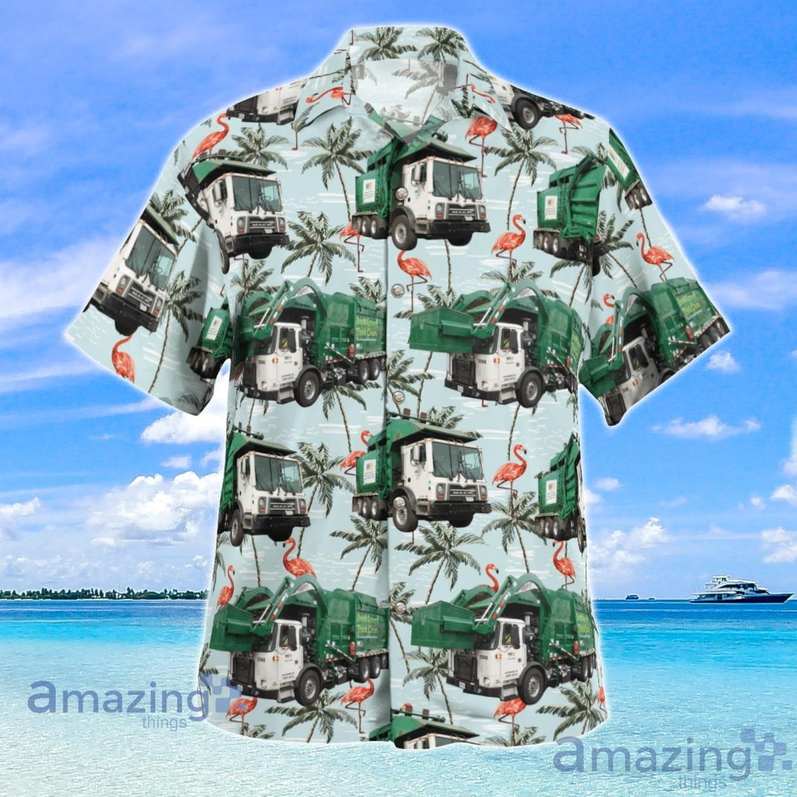 Waste Management Garbage Truck, 4Th Of July Trendy Hawaiian Shirt