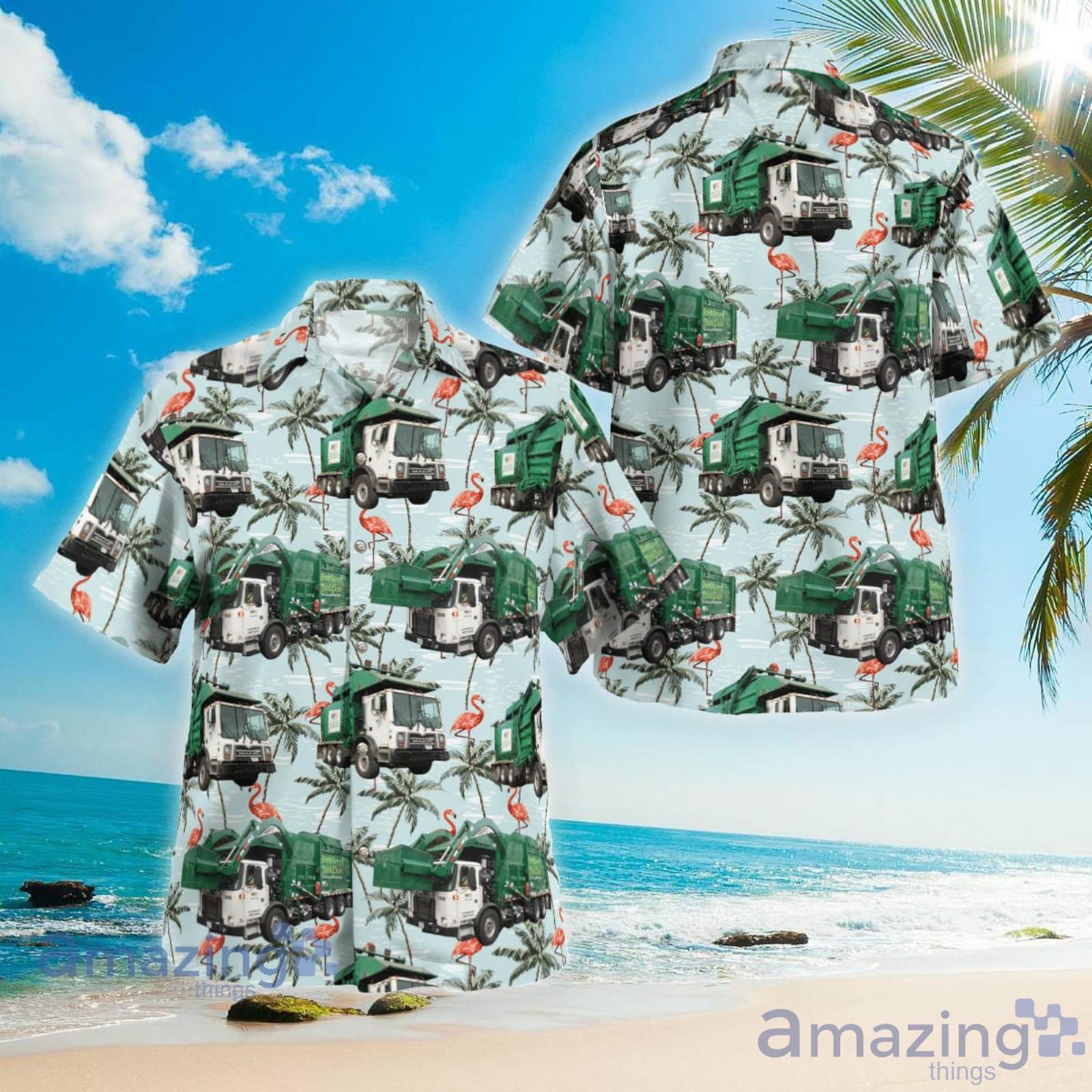 Waste Management Garbage Truck, 4Th Of July Trendy Hawaiian Shirt