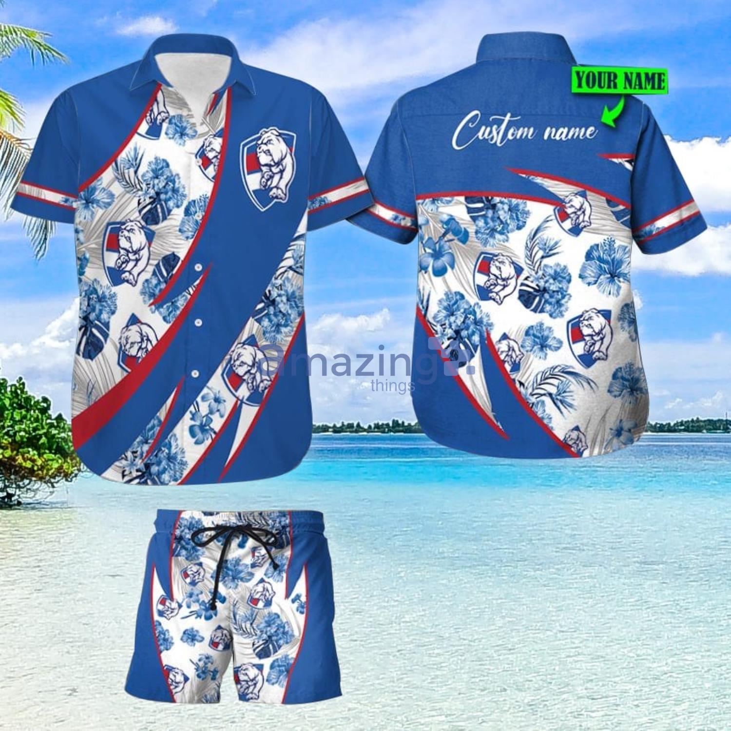 Western Bulldogs Custom Name For Fans Hawaiian Shirt And Shorts Product Photo 1