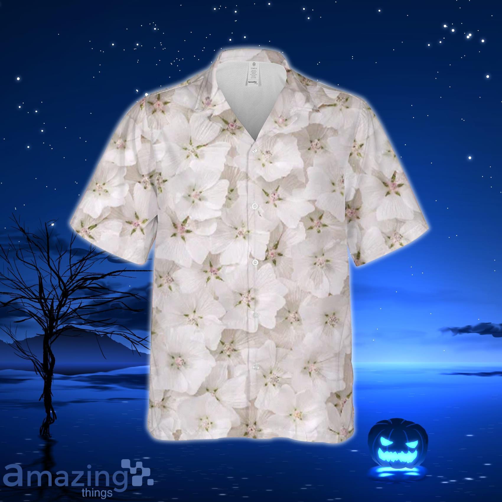 White Aloha Flower Summer Vacation Hawaiian Shirt For Men And Women image White Aloha Flower Summer Vacation Hawaiian Shirt For Men And Women Product Photo 2