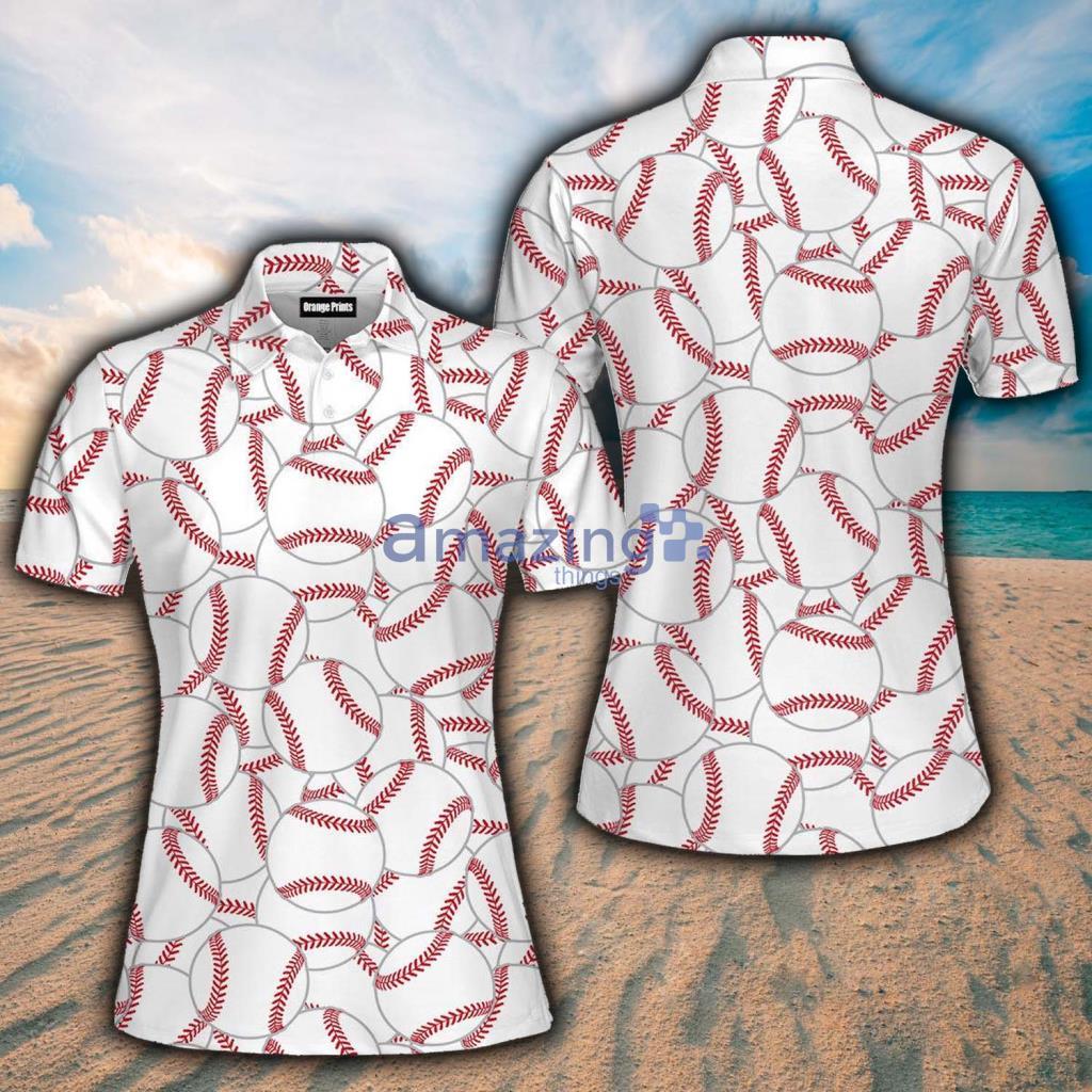 White Tennis Ball Pattern Polo Shirt - White Tennis Ball Pattern Polo Shirt