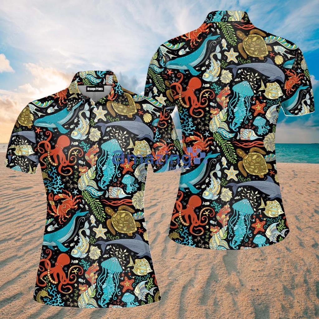Wild Sea Life Polo Shirt For Women