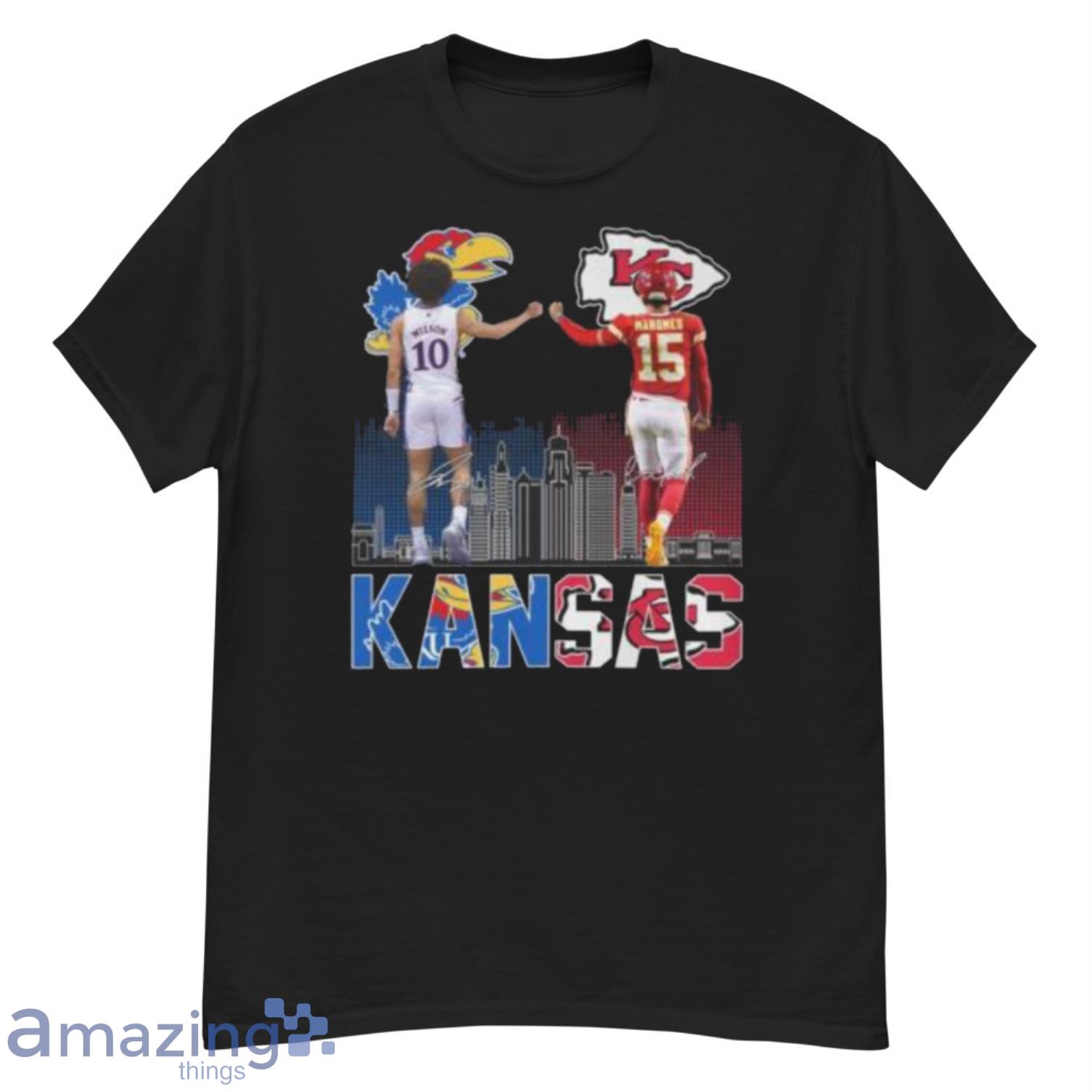 Wilson 10 And Mahomes Kansas City 2023 signatures shirt image Wilson 10 And Mahomes Kansas City 2023 signatures shirt Product Photo 2
