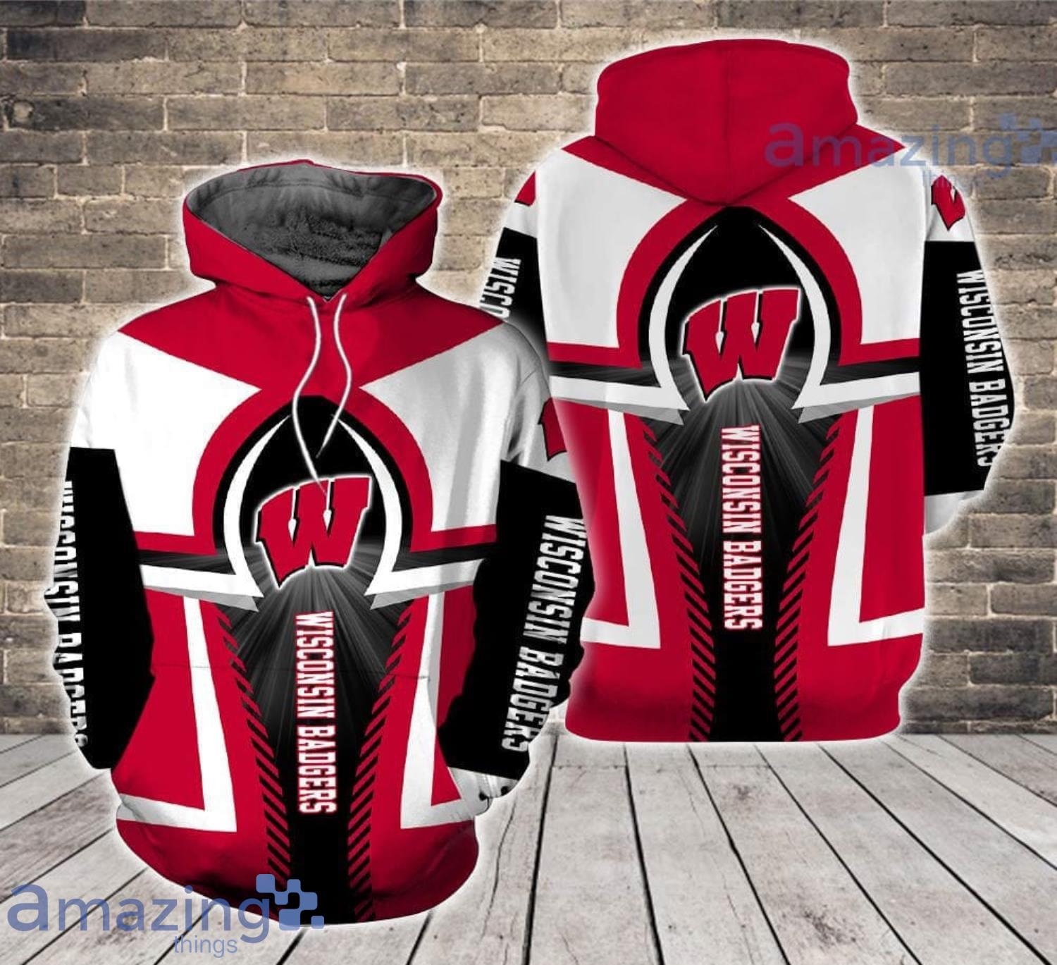 Wisconsin Badgers Team All Over Print 3D Hoodie For Fans Product Photo 1