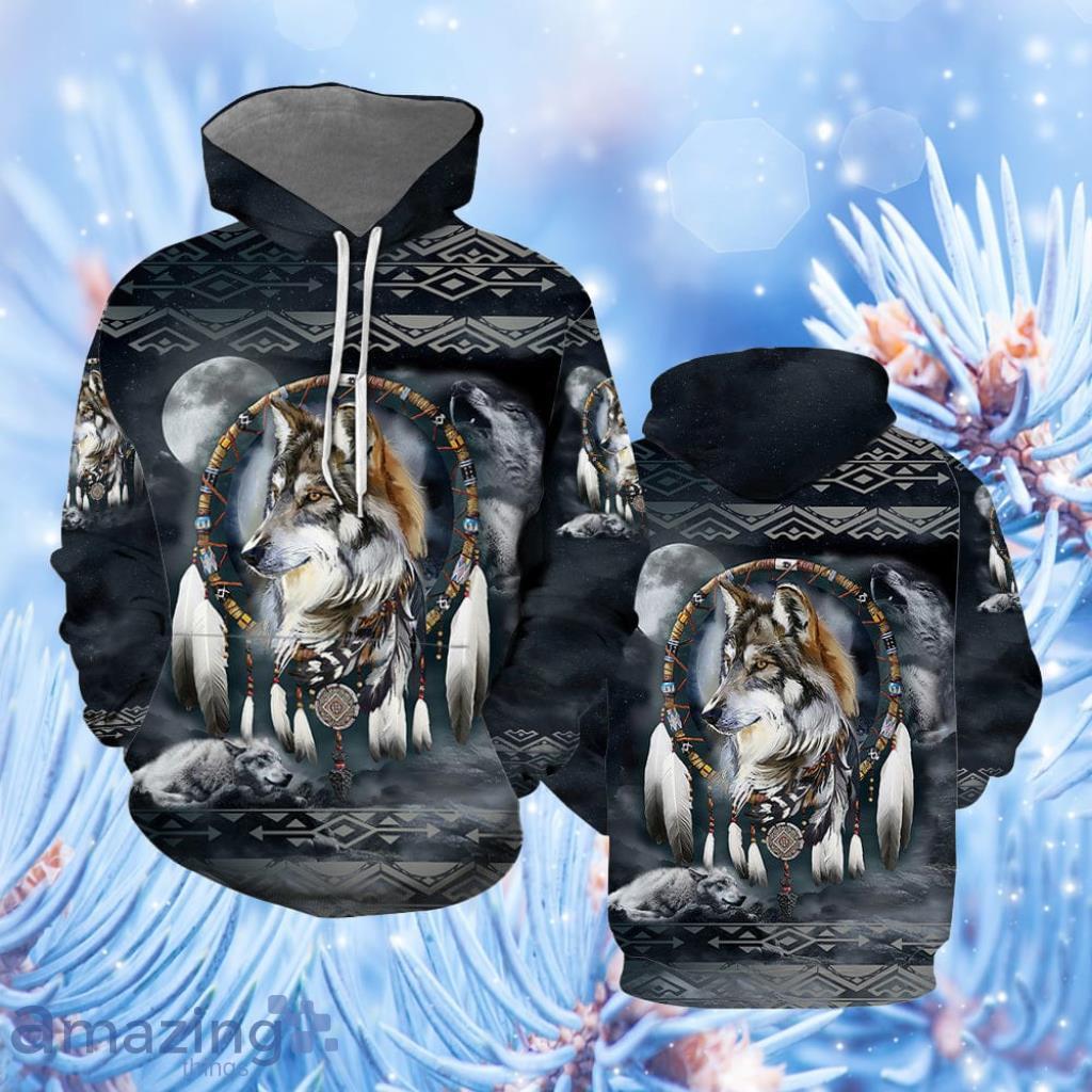 Wolf Native American Hoodie 3D All Over Print - Wolf Native American Hoodie All Over Print  For Men & Women  TH1132
