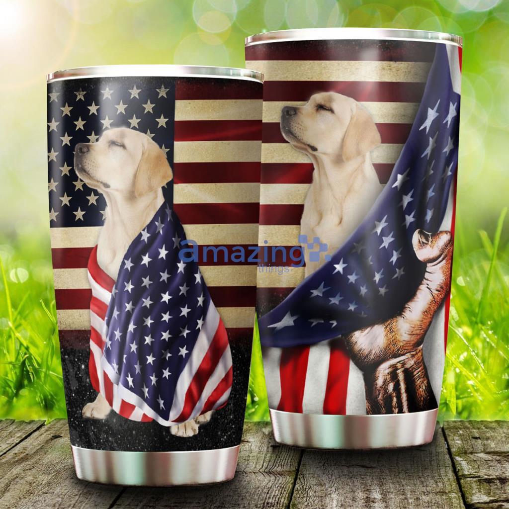 Yellow Labrador Retriever American Patriot Stainless Steel Tumbler - Yellow Labrador Retriever American Patriot Stainless Steel Tumbler