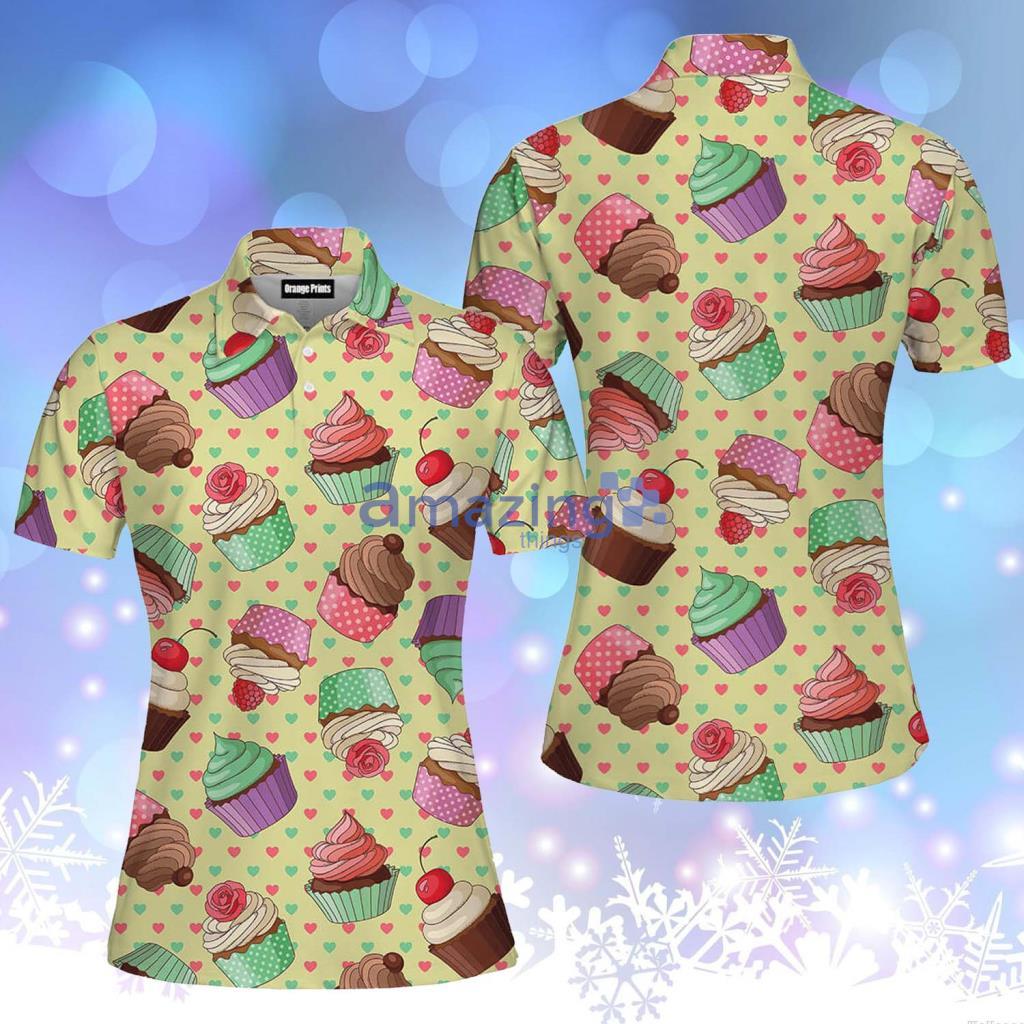 Yummy Colorful Cream Cupcake Polo Shirt - Yummy Colorful Cream Cupcake Polo Shirt