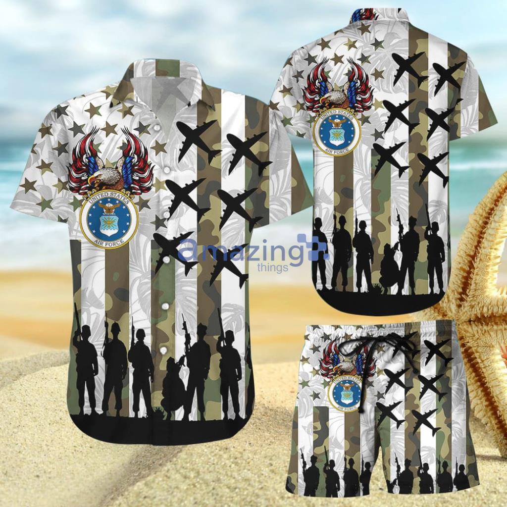 4th Of July Military US Air Force Navy Hawaiian Shirt And Short - 4th Of July Military US Air Force Navy Hawaiian Shirt And Short