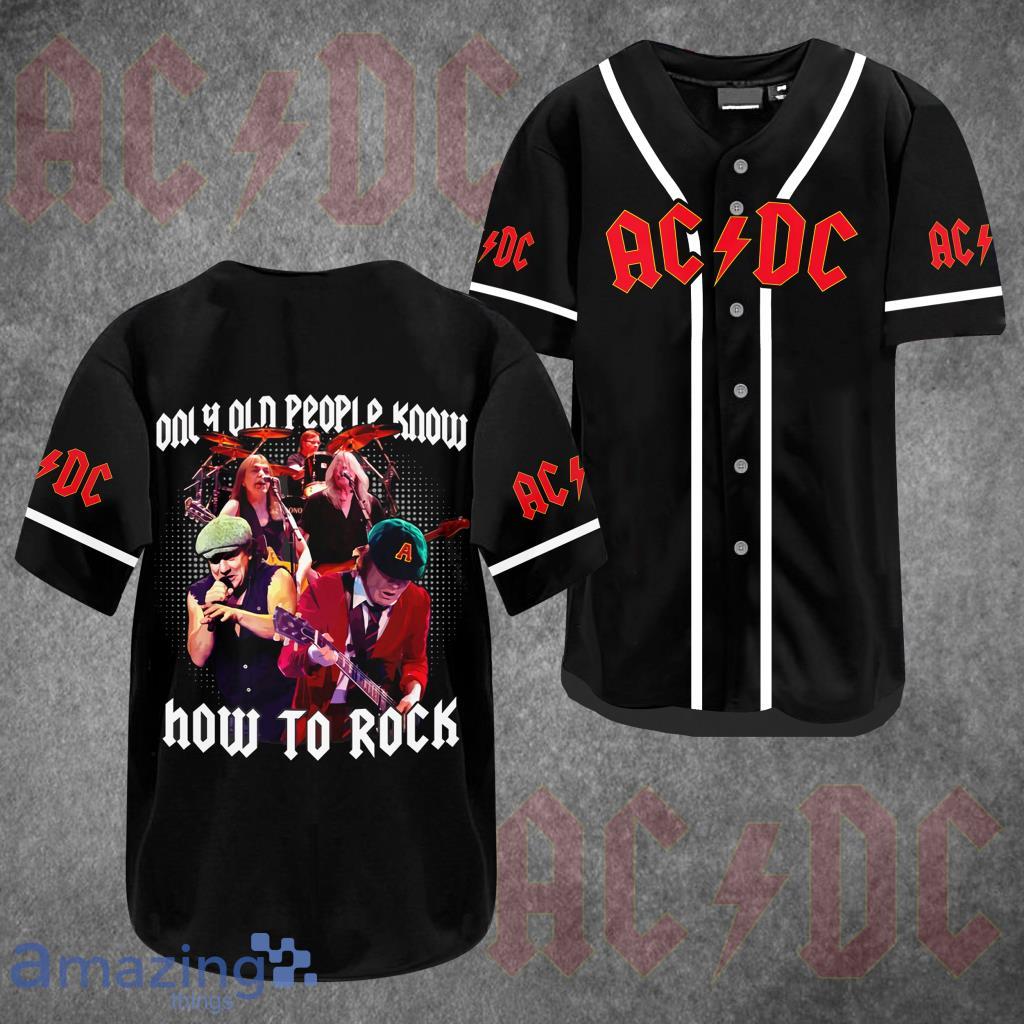 Custom Name ACDC Rock Band Baseball Jersey 50th Anniversary 