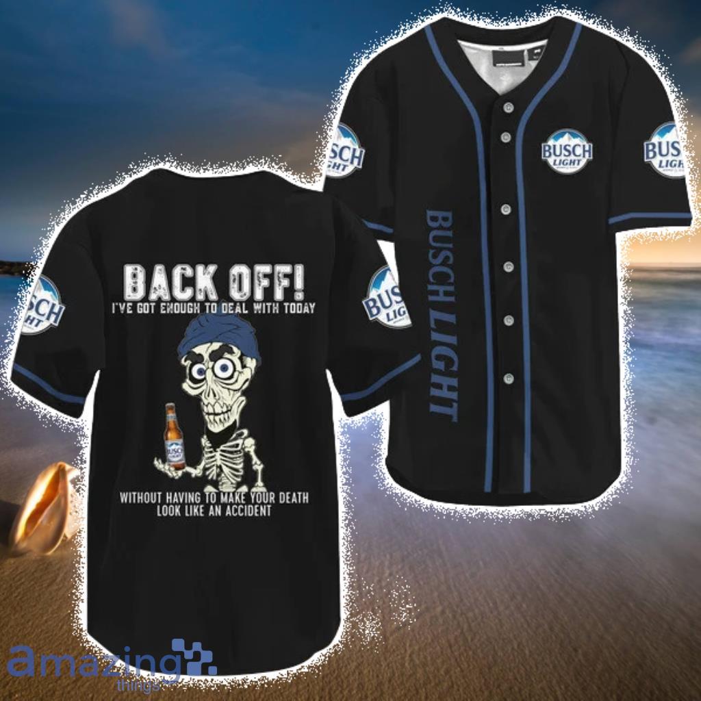 Black Skull Busch Light Baseball Jersey Shirt For Men And Women