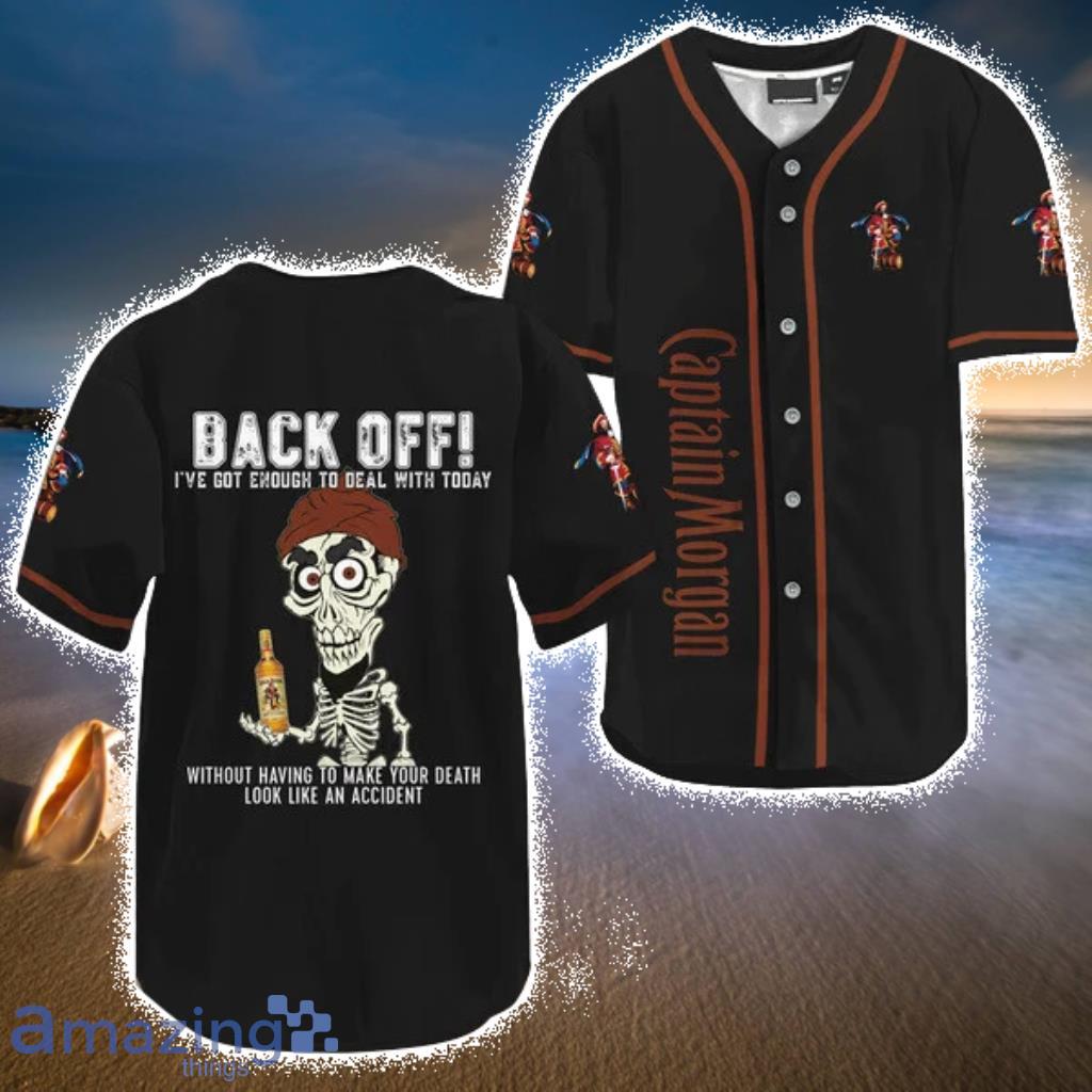 Black Skull Captain Morgan Baseball Jersey