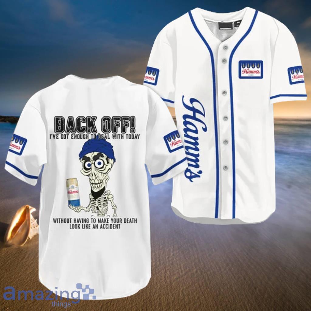 Achmed Back Off With Hamm's Beer Baseball Jersey Shirt - Achmed Back Off With Hamm's Beer Baseball Jersey Shirt