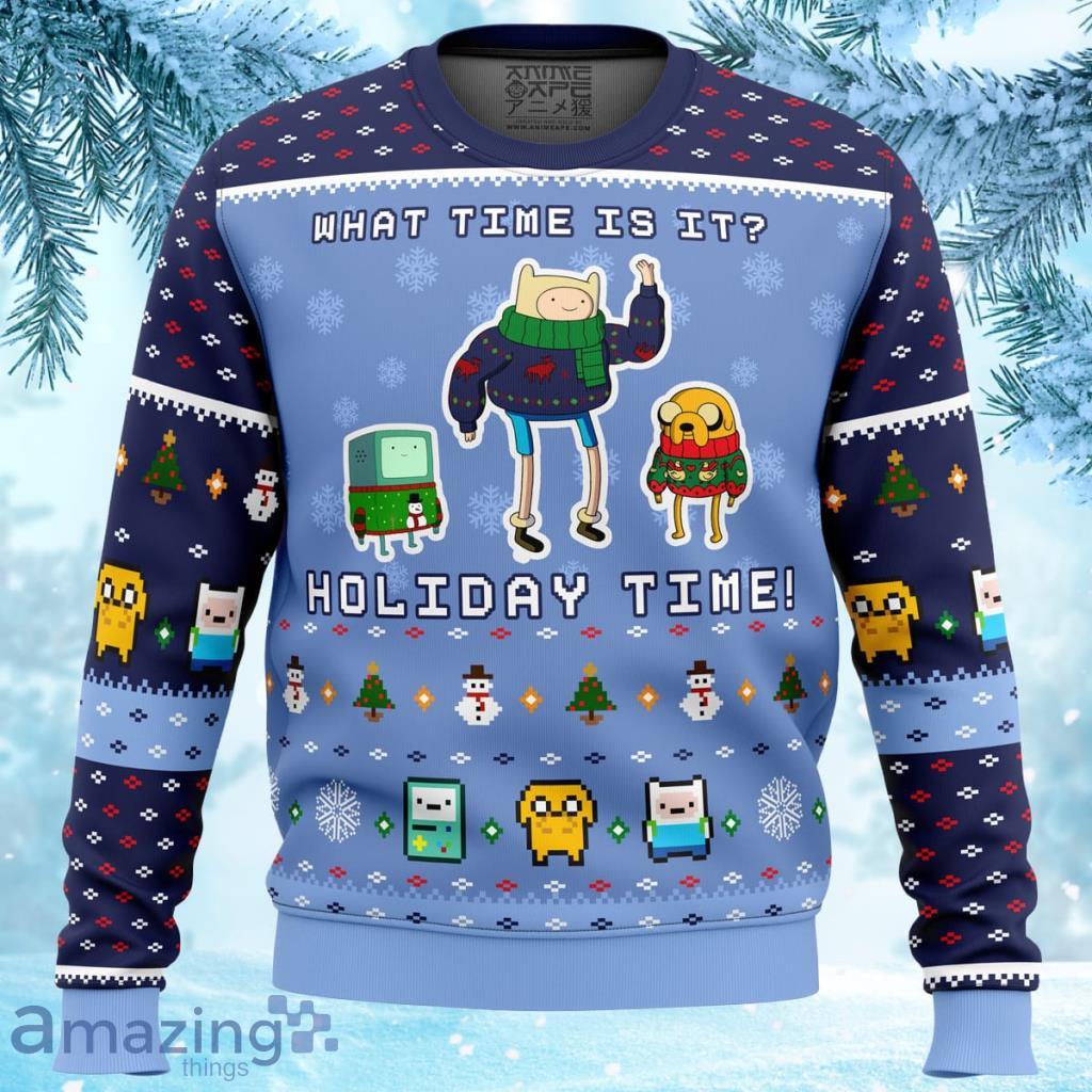 Adventure Time Christmas Time Ugly Christmas Sweater 3D - Adventure Time Christmas Time Ugly Christmas Sweater