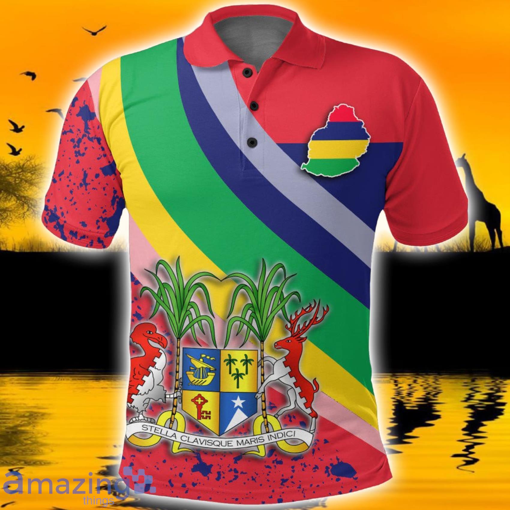 Africa Style Mauritius Special Flag Polo Shirt For Men And Wonen Product Photo 1 Africa Style Mauritius Special Flag Polo Shirt For Men And Wonen Product Photo 1