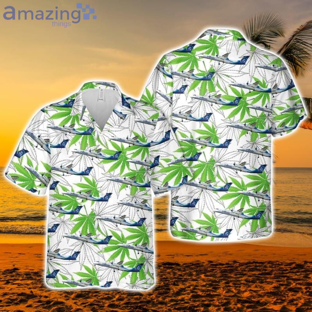Alaska Airlines Bombardier Aloha Hawaiian Shirt - Alaska Airlines Bombardier Aloha Hawaiian Shirt