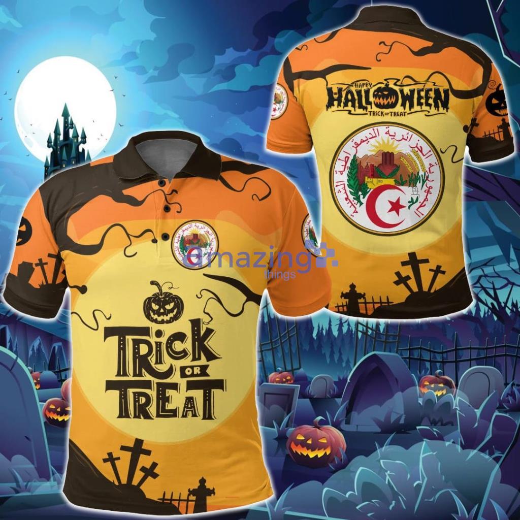 Algeria Halloween Trick or Treat Polo Shirt - Algeria Halloween Trick or Treat Polo Shirt Algeria Halloween Trick or Treat Polo Shirt - Algeria Halloween Trick or Treat Polo Shirt