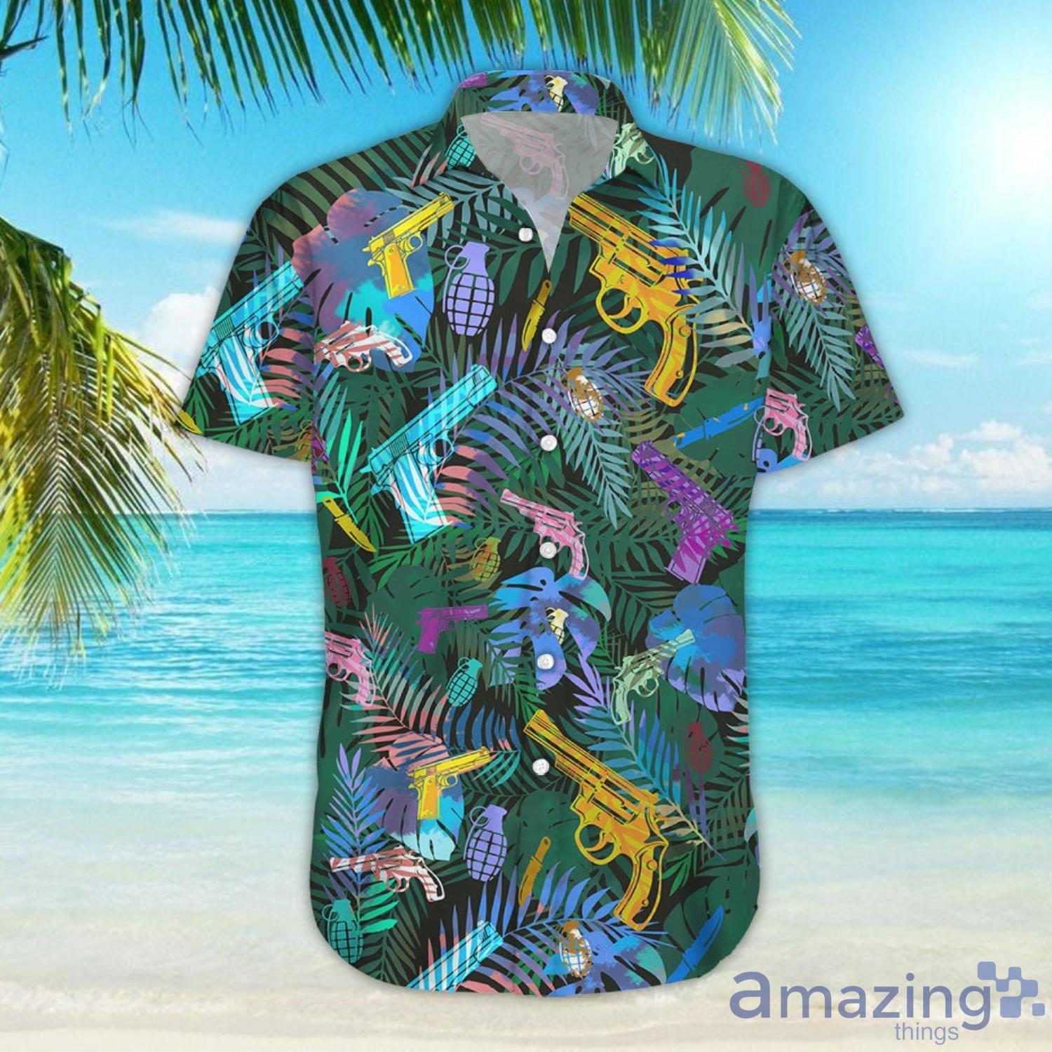 Aloha Colorful Short Gun Tropical Pattern Hawaiian Shirt