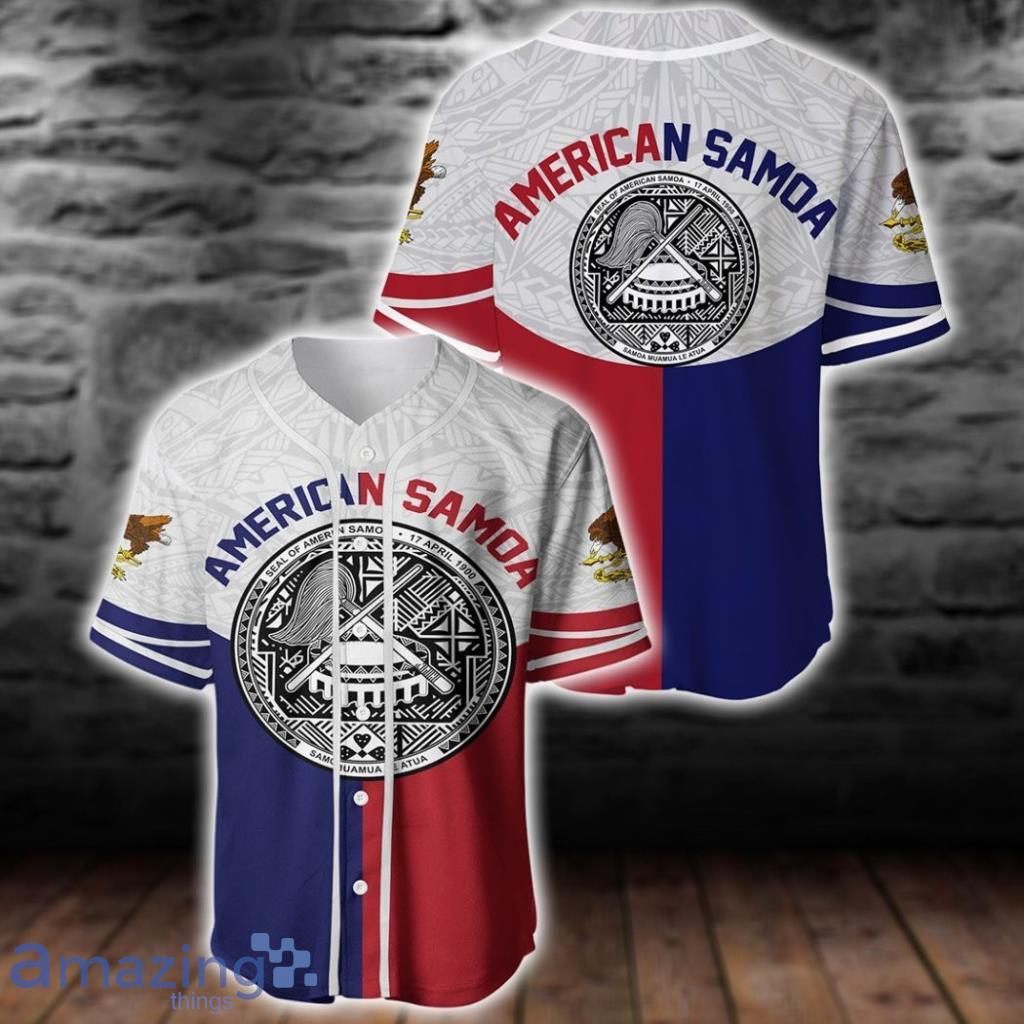 American Samoa Flag Sport Baseball Tee Jersey Shirt - American Samoa Flag Sport Baseball Tee Jersey Shirt