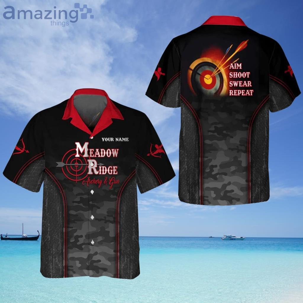 Archery Aim Shoot Swear Repeat Hawaiian Shirt - Archery Aim Shoot Swear Repeat Hawaiian Shirt