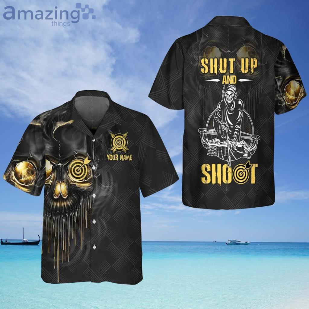 Archery Skull Shut Up And Shoot Personalized Hawaiian Shirt - Archery Skull Shut Up And Shoot Personalized Hawaiian Shirt Archery Skull Shut Up And Shoot Personalized Hawaiian Shirt - Archery Skull Shut Up And Shoot Personalized Hawaiian Shirt