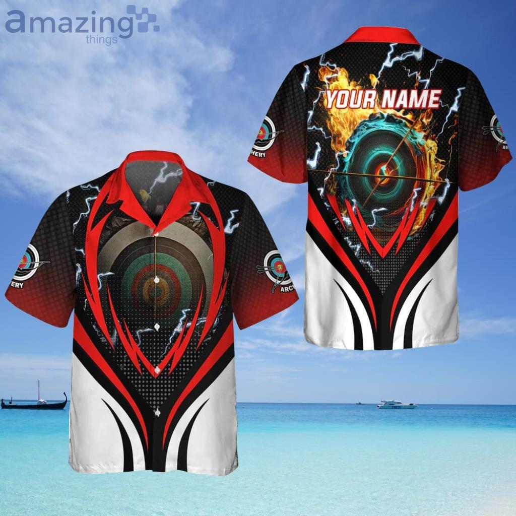 Archery Target Board On Flame Hawaiian Shirt - Archery Target Board On Flame Hawaiian Shirt
